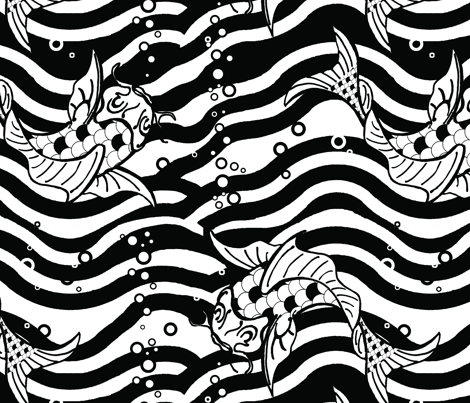 Koi_bw